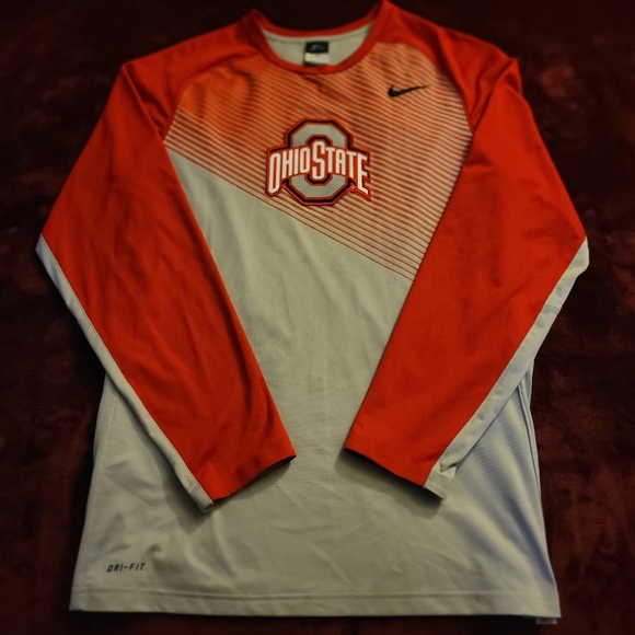 Ohio State Buckeyes Nike Elite Dri Fit Long Sleeve Shirt. Mens XL. Ex Condition - Picture 1 of 9